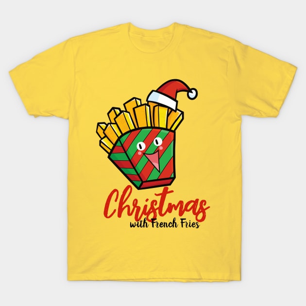 Cute christmas french fries T-Shirt by Jocularity Art